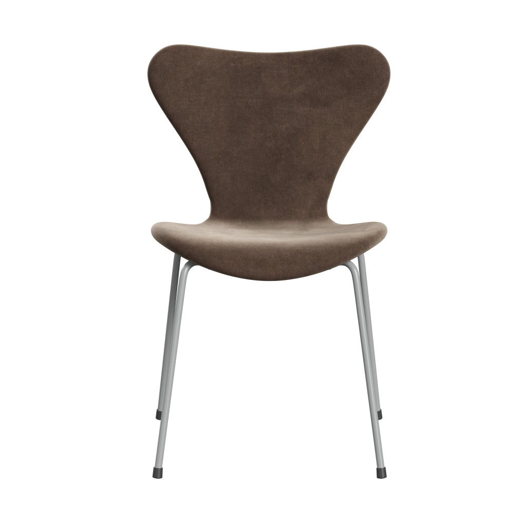 Fritz Hansen 3107 Chair Full Upholstery, Nine Grey/Belfast Velvet Grey Brown