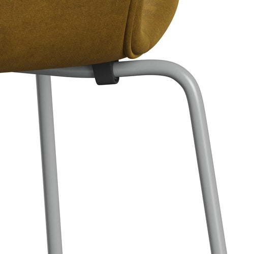 Fritz Hansen 3107 Chair Full Upholstery, Nine Grey/Belfast Velvet Soft Ochre