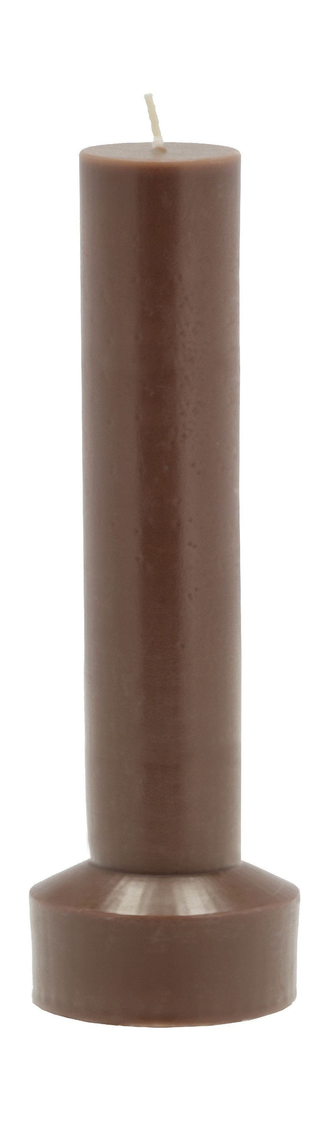 Villa Collection Hvils Pillar Candle ø 8 X 23 Cm, Brown