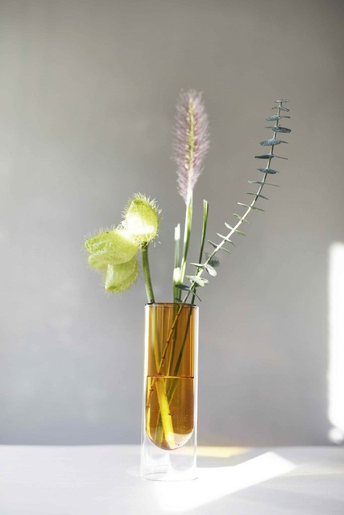 Studio About blomsterrørvase 20 cm, gul
