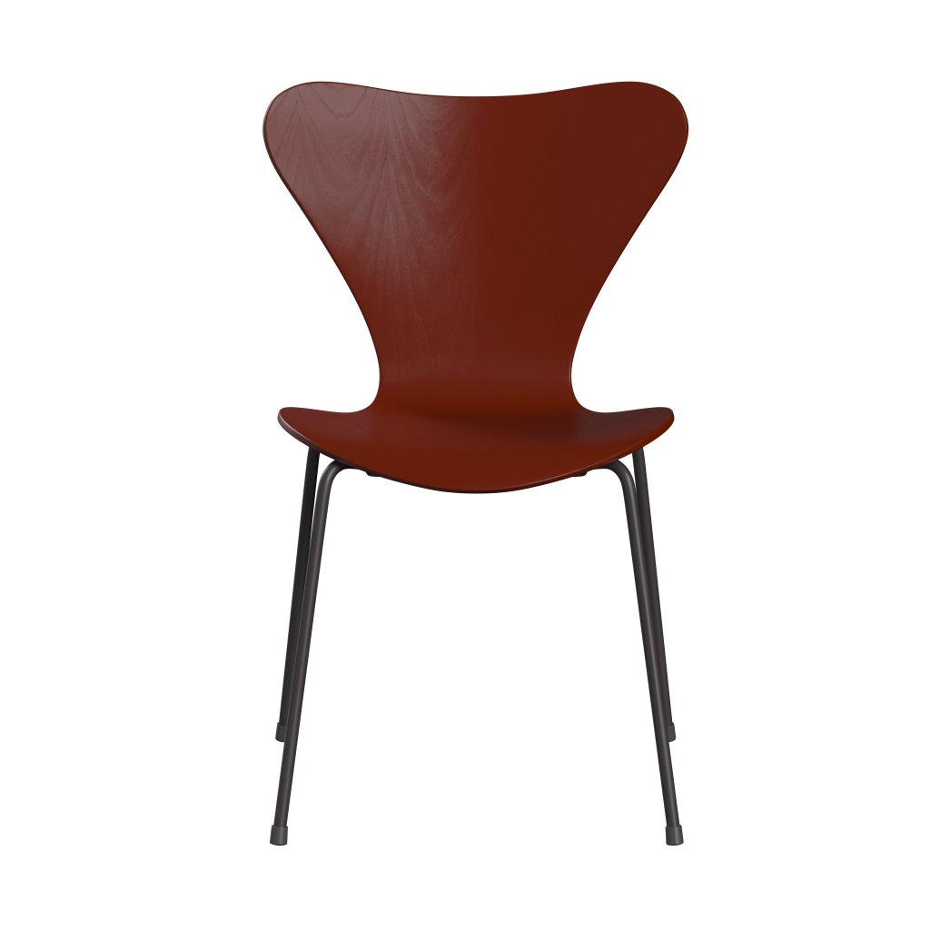 Fritz Hansen 3107 Skalstol, Warm Graphite/Farvet Ask Venetian Red