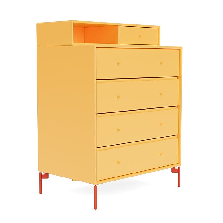 Montana Keep Chest Of Drawers With Legs, Acacia/Rosehip
