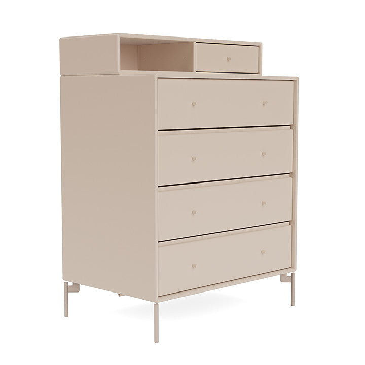 Montana Keep Chest Of Drawers With Legs, Clay/Mushroom