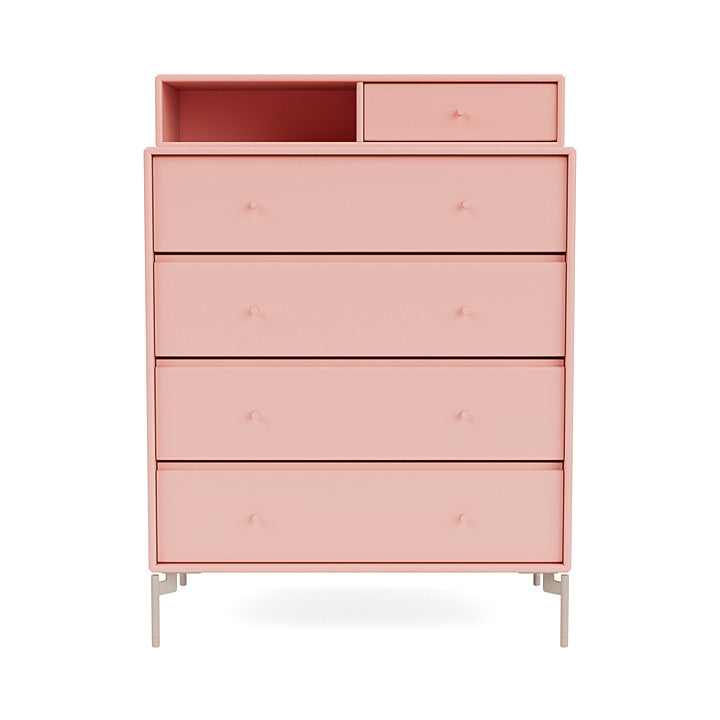 Montana Keep Chest Of Drawers With Legs, Ruby/Mushroom