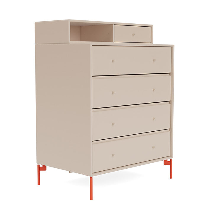 Montana Keep Chest Of Drawers With Legs, Clay/Rosehip