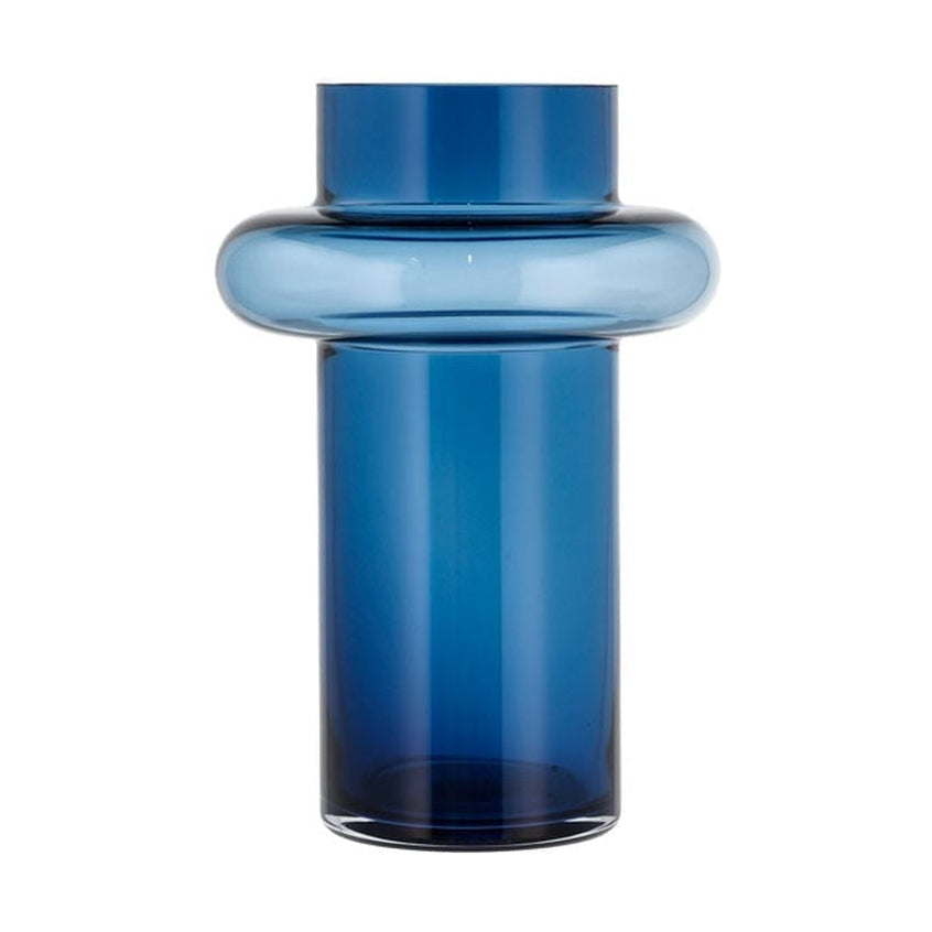 Lyngby Glas Tube Vase H: 25 Cm, Mørkeblå