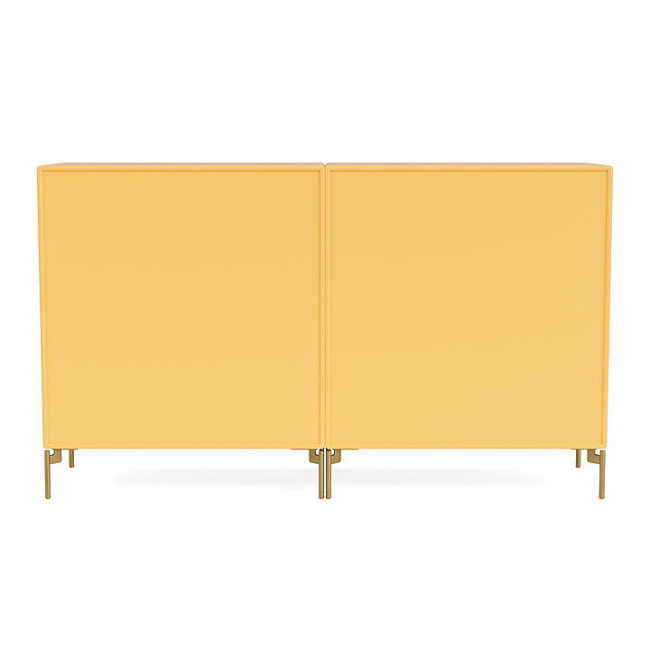 Montana Pair Classic Sideboard With Legs, Acacia/Brass