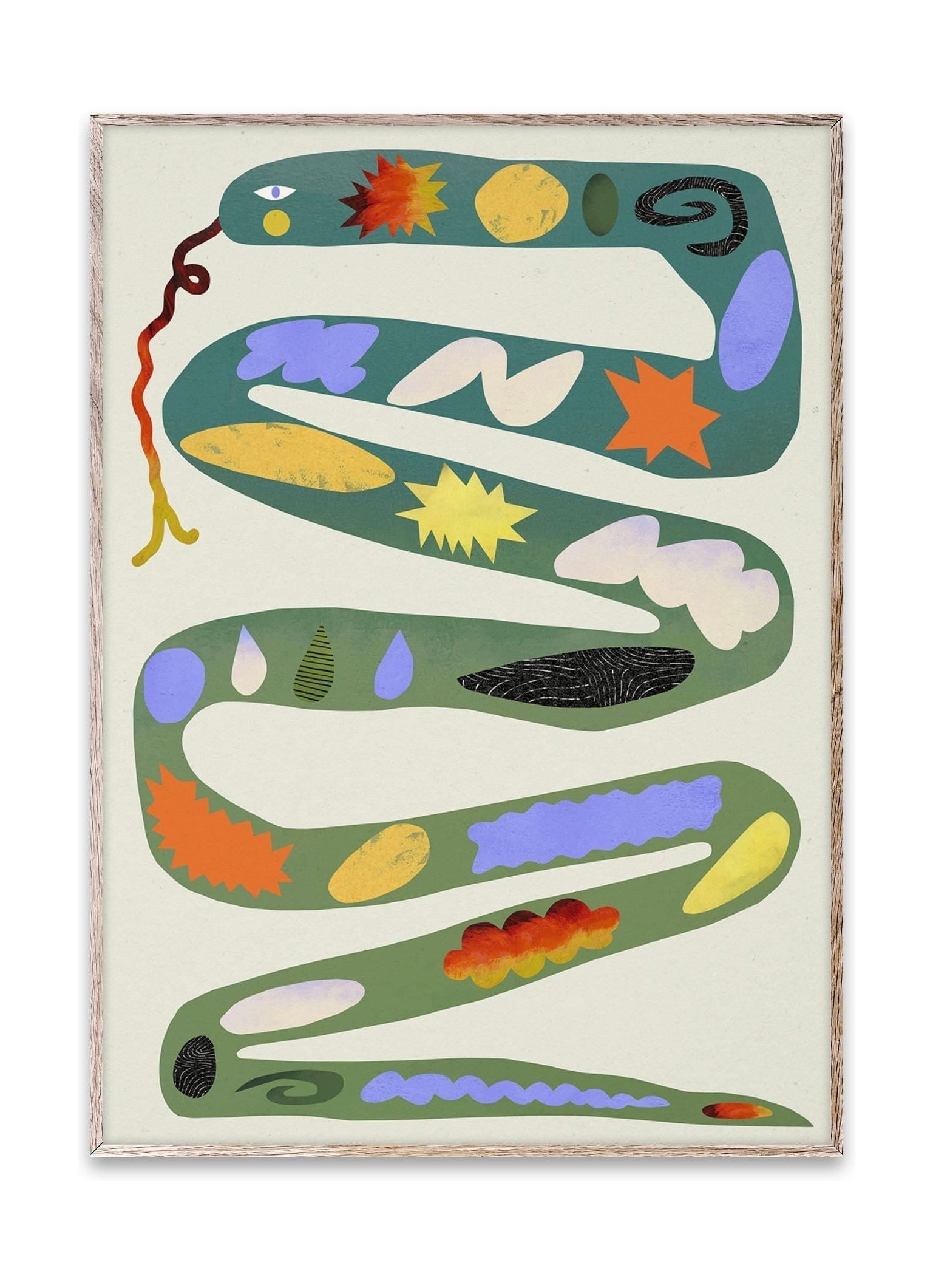 Paper Collective Green Snake Plakat, 50X70 Cm